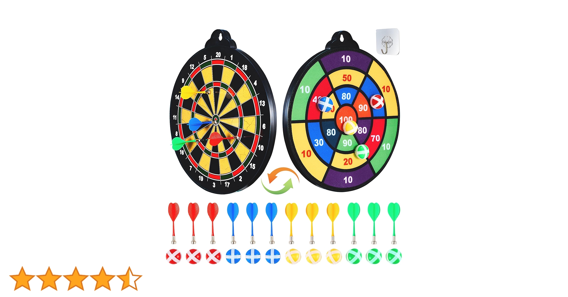 ダーツ tsk プレイポップ リバーシブル ターゲットボードセット ダーツ縦40